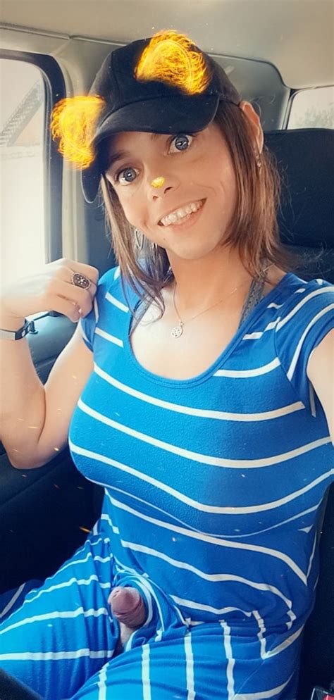 Teen shemale with big tits sucks a fat dick .